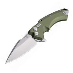 Hogue 34571 X5 Button Lock OD Spear Knife With OD Green Aluminum Handle