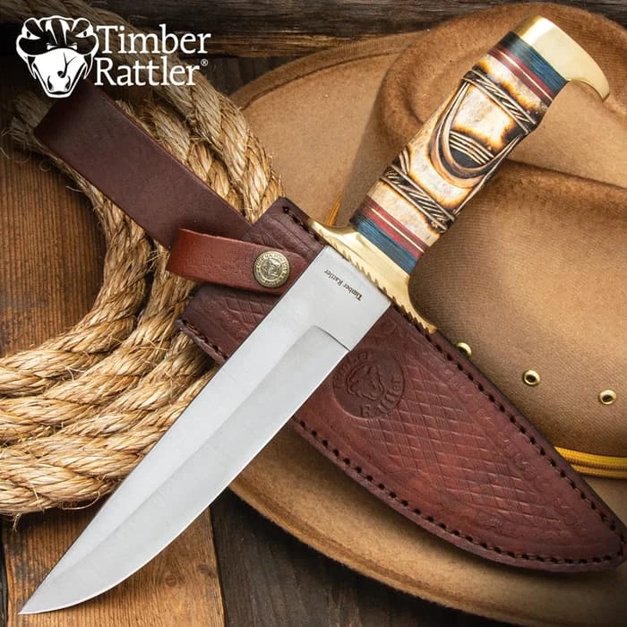 Timber Rattler Whispering Winds Bowie Knife Genuine Bone Fixed Blade 3 Timber Rattler Whispering Winds Bowie Knife Genuine Bone Fixed Blade