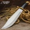 Timber Wolf Indus Valley Bowie Knife And Sheath - Stainless Steel Blade, Black Buffalo Horn Handle, Brass Pommel - Length 16” -Knife Sale Store A17 TW1252