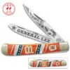 Kissing Crane General Lee Trapper Pocket Knife - Stainless Steel Blades, Bone And Pearl Handle, Nickel Silver Bolsters, Brass Liners -Knife Sale Store A19 KC5553