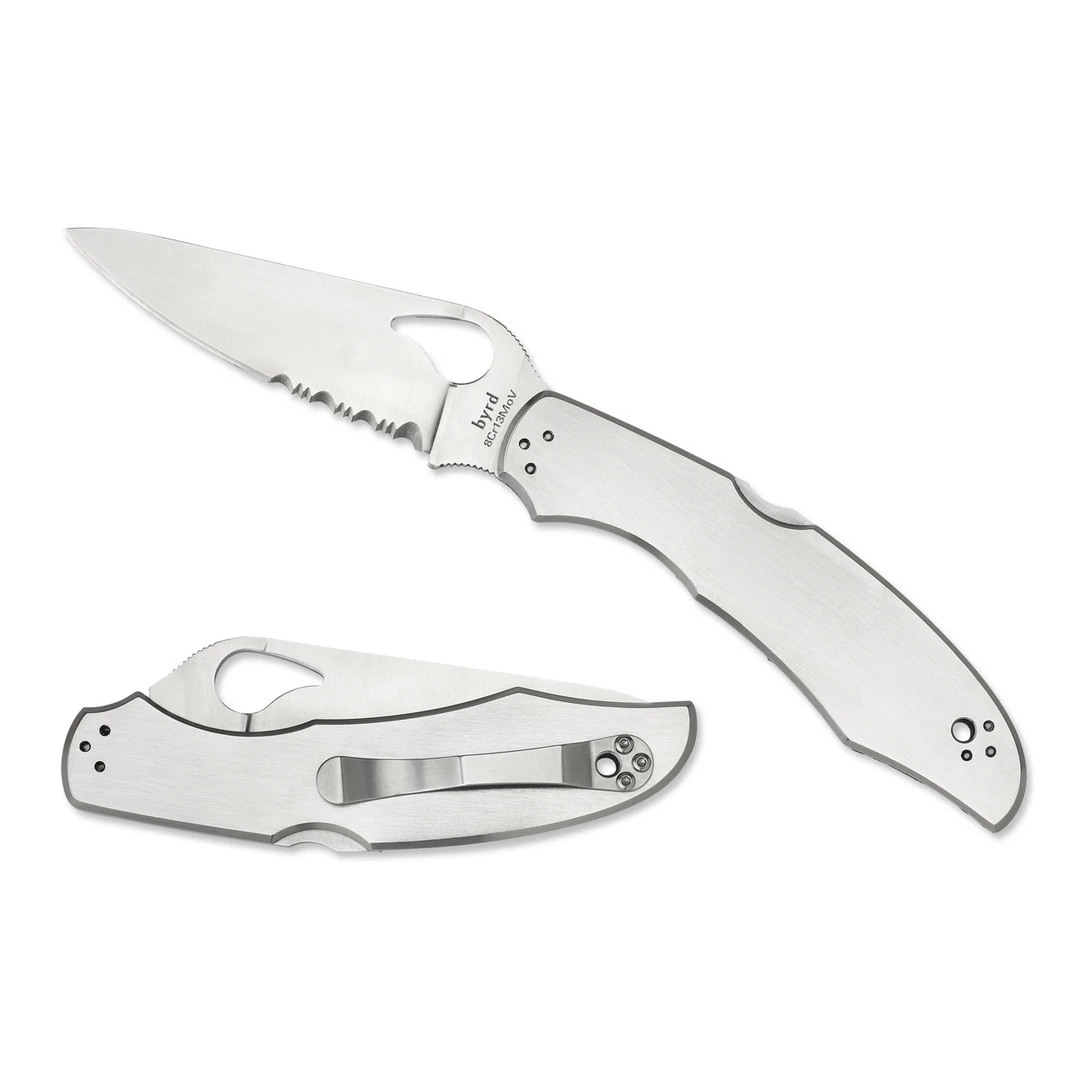 Byrd Cara Cara 2 Stainless Folder Knife, Satin Combo Blade 4 Byrd Cara Cara 2 Stainless Folder Knife, Satin Combo Blade - Image 2
