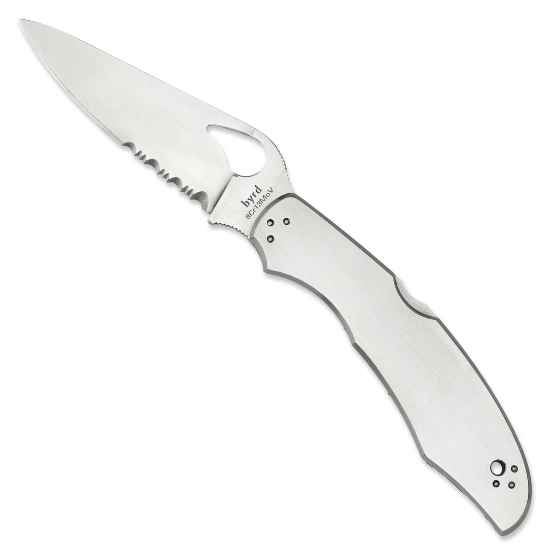 Byrd Cara Cara 2 Stainless Folder Knife, Satin Combo Blade 3 Byrd Cara Cara 2 Stainless Folder Knife, Satin Combo Blade