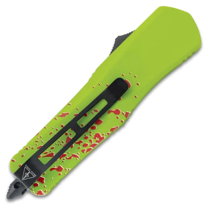 Zombie Apocalypse OTF Automatic Knife And Sheath - Stainless Steel Blade, Metal Handle - Length 7" 4 Zombie Apocalypse OTF Automatic Knife And Sheath - Stainless Steel Blade, Metal Handle - Length 7" - Image 2