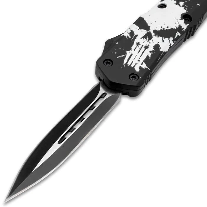 Executioner Double Action Automatic OTF Knife - Stainless Steel Blade, TPR Handle, Glassbreaker - Closed 5 1/2” 5 Executioner Double Action Automatic OTF Knife - Stainless Steel Blade, TPR Handle, Glassbreaker - Closed 5 1/2” - Image 3
