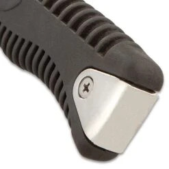 Delta Defender Dive Knife With Belt And Sheath - Stainless Steel Blade, Ridged ABS And TPR Handle, Sawback Serrations - Length 9 3/4” -Knife Sale Store D17 BK4589