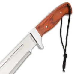 Timber Rattler Full-Tang Jungle Beast Machete - Stainless Steel Blade, Wooden Handle, Lanyard Cord - Length 25” -Knife Sale Store D17 TR168