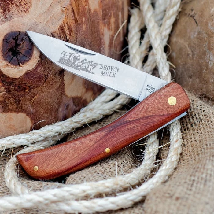 Kissing Crane Medium Brown Mule Pocket Knife 5 Kissing Crane Medium Brown Mule Pocket Knife - Image 3