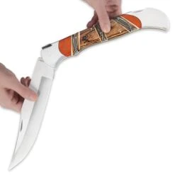 Timber Rattler Heartwood Scarab Back Giant Folding Pocket Knife - Carved Camel Bone Inlays -Knife Sale Store D19 TR139