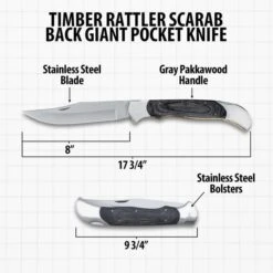 Timber Rattler Scarab Back Giant Pocket Knife 7 Timber Rattler Scarab Back Giant Pocket Knife -Knife Sale Store D19 TR99
