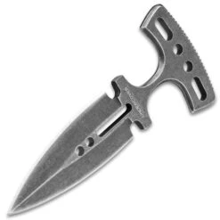 United Cutlery Undercover Stonewashed Magnum Push Dagger - One-Piece Stainless Steel Construction, Double-Edged Blade, No-Slip Grip -Knife Sale Store E17 UC1488SW