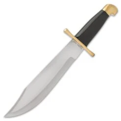Timber Wolf Indus Valley Bowie Knife And Sheath - Stainless Steel Blade, Black Buffalo Horn Handle, Brass Pommel - Length 16” -Knife Sale Store G17 TW1252