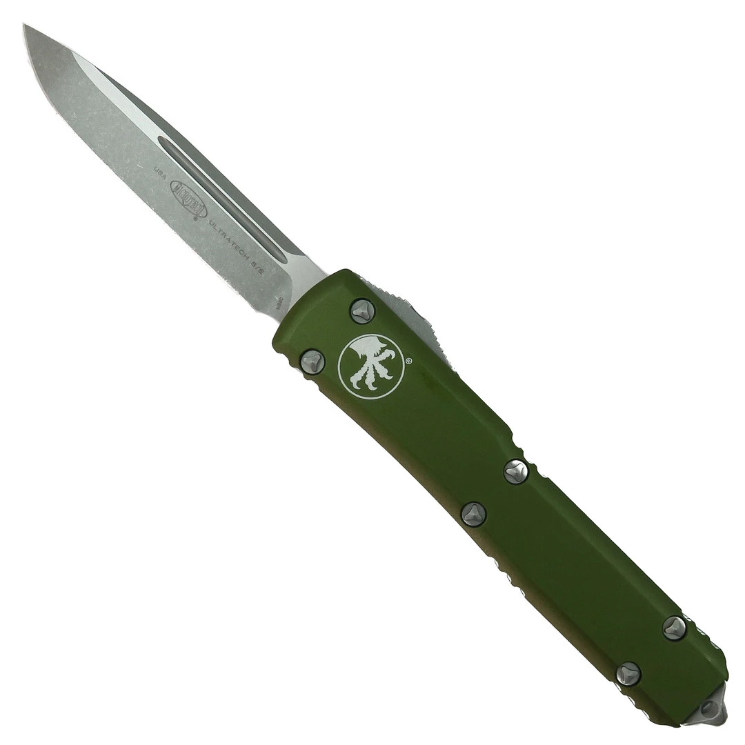 Microtech OD Green Ultratech OTF Auto Knife, Apocalyptic Blade 3 Microtech OD Green Ultratech OTF Auto Knife, Apocalyptic Blade