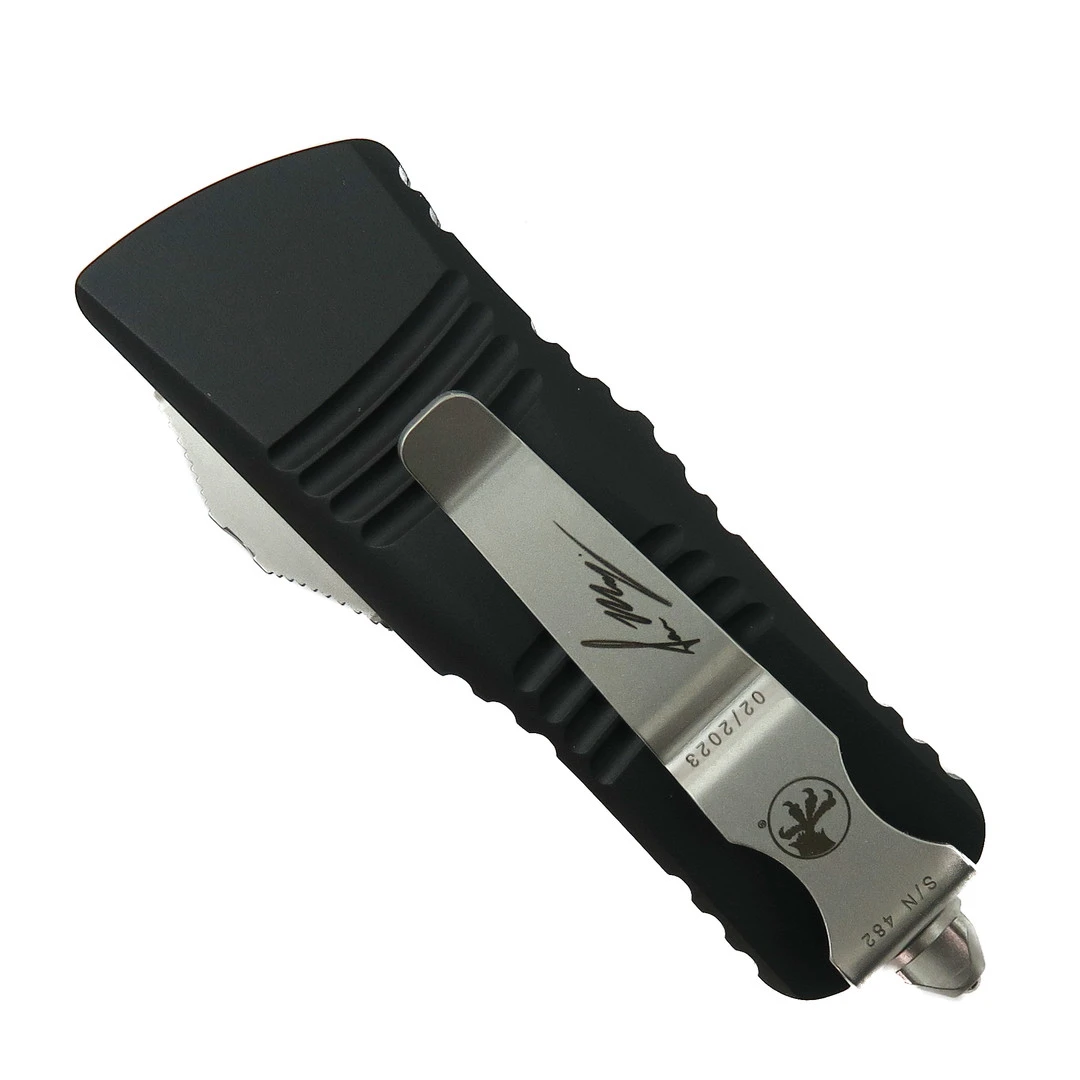 Microtech Signature Series Mini Troodon OTF Knife, Hellhound Stonewash Blade 4 Microtech Signature Series Mini Troodon OTF Knife, Hellhound Stonewash Blade - Image 2